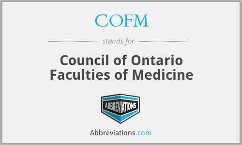 COFM - Council of Ontario Faculties of Medicine