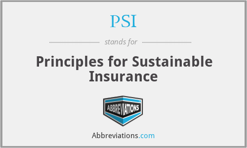 PSI - Principles for Sustainable Insurance