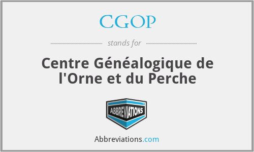CGOP - Centre Généalogique de l'Orne et du Perche