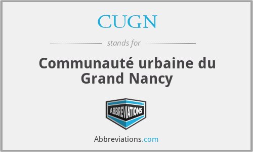 CUGN - Communauté urbaine du Grand Nancy