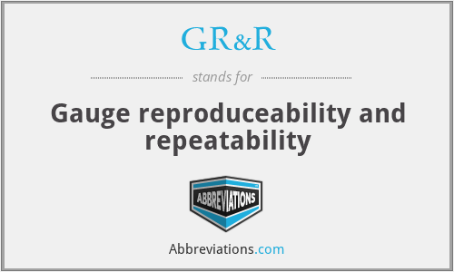 GR&R - Gauge reproduceability and repeatability