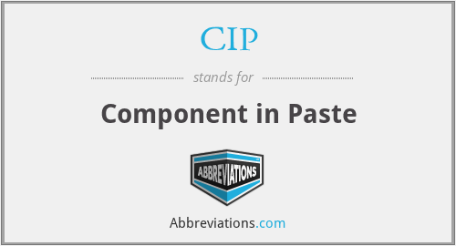 CIP - Component in Paste