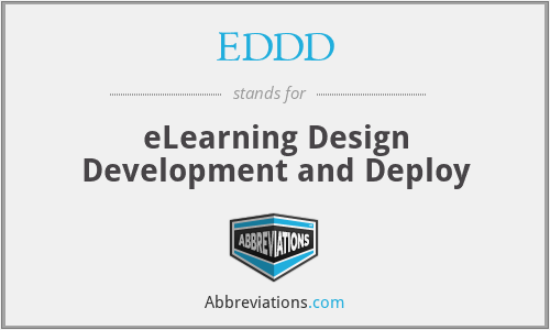 EDDD - eLearning Design Development and Deploy