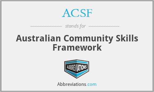 ACSF - Australian Community Skills Framework