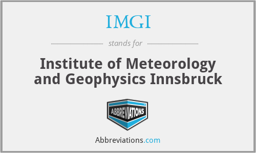 IMGI - Institute of Meteorology and Geophysics Innsbruck