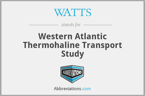 WATTS - Western Atlantic Thermohaline Transport Study