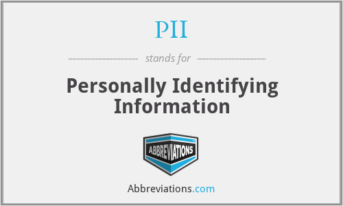 PII - Personally Identifying Information
