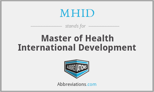 MHID - Master of Health International Development