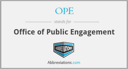 OPE - Office of Public Engagement