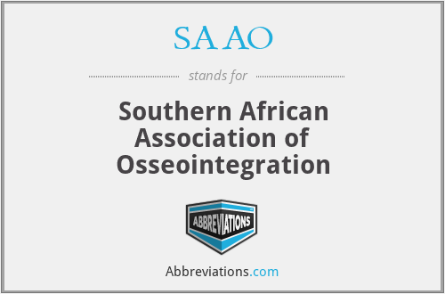 SAAO - Southern African Association of Osseointegration