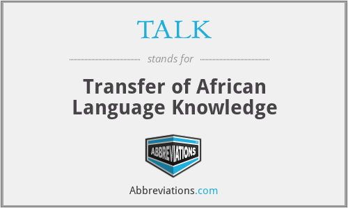 TALK - Transfer of African Language Knowledge
