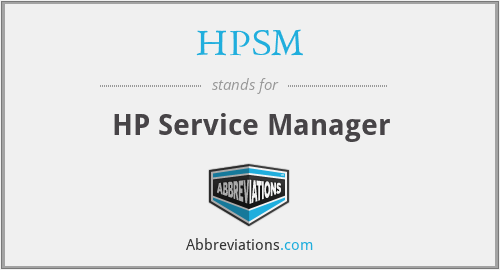 HPSM - HP Service Manager