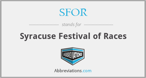 SFOR - Syracuse Festival of Races