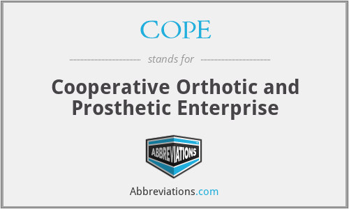 COPE - Cooperative Orthotic and Prosthetic Enterprise