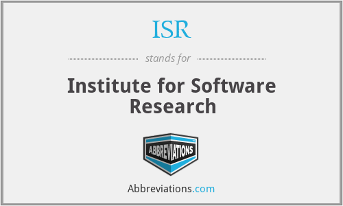 ISR - Institute for Software Research