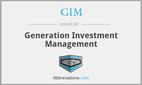 GIM - Generation Investment Management
