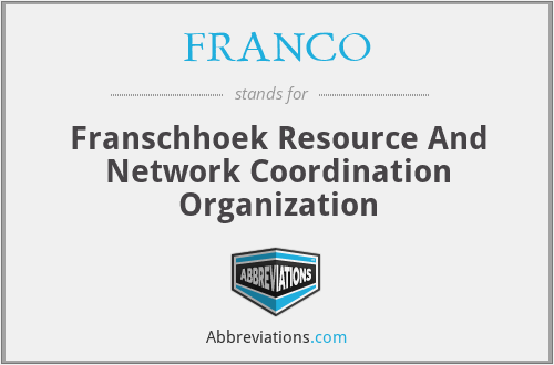 FRANCO - Franschhoek Resource And Network Coordination Organization