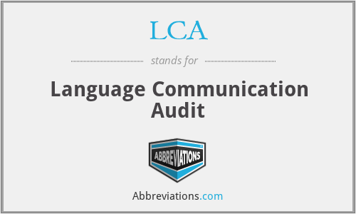 LCA - Language Communication Audit