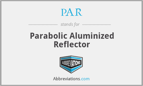 PAR - Parabolic Aluminized Reflector