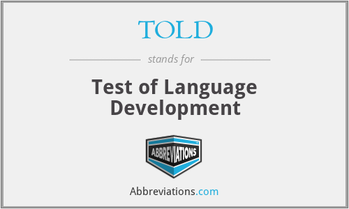 TOLD - Test of Language Development
