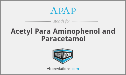 APAP - Acetyl Para Aminophenol and Paracetamol