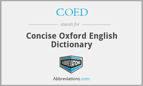 COED - Concise Oxford English Dictionary