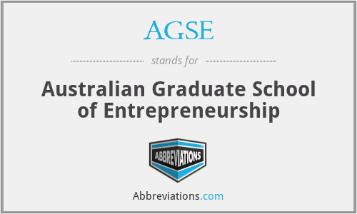 AGSE - Australian Graduate School of Entrepreneurship
