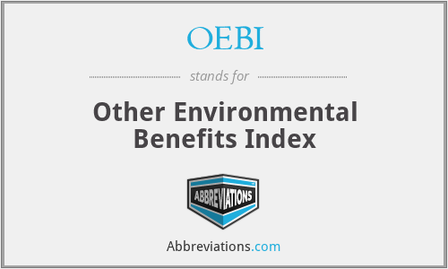 OEBI - Other Environmental Benefits Index