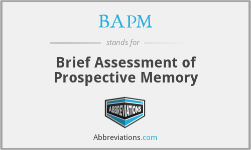BAPM - Brief Assessment of Prospective Memory