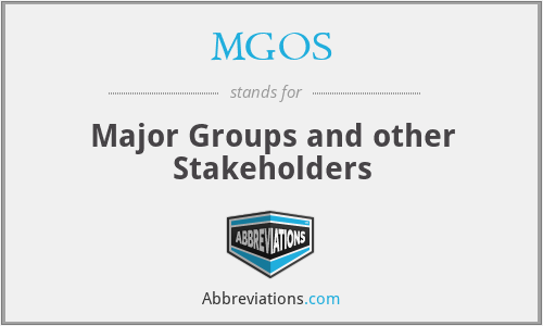 MGOS - Major Groups and other Stakeholders