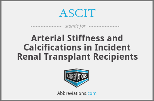 ASCIT - Arterial Stiffness and Calcifications in Incident Renal Transplant Recipients