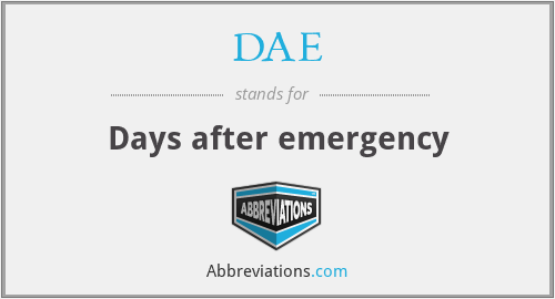 DAE - Days after emergency