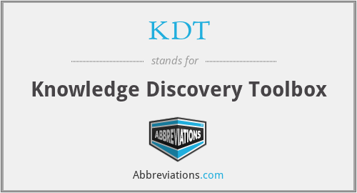 KDT - Knowledge Discovery Toolbox