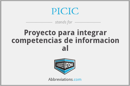 PICIC - Proyecto para integrar competencias de informacion al