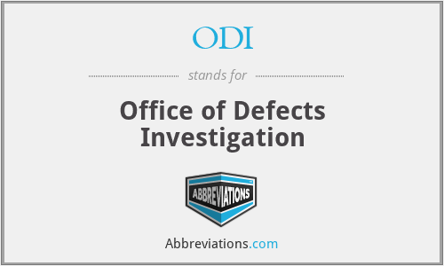 ODI - Office of Defects Investigation
