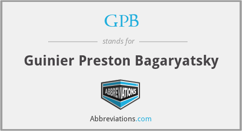 GPB - Guinier Preston Bagaryatsky