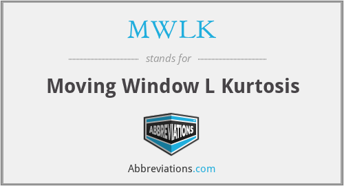 MWLK - Moving Window L Kurtosis