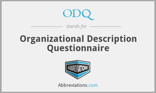ODQ - Organizational Description Questionnaire