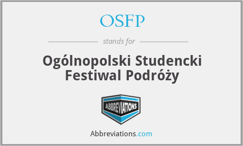 OSFP - Ogólnopolski Studencki Festiwal Podróży