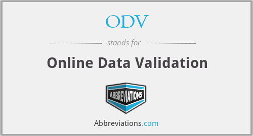 ODV - Online Data Validation