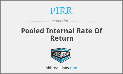 PIRR - Pooled Internal Rate Of Return