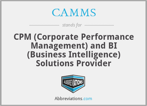 CAMMS - CPM (Corporate Performance Management) and BI (Business Intelligence) Solutions Provider