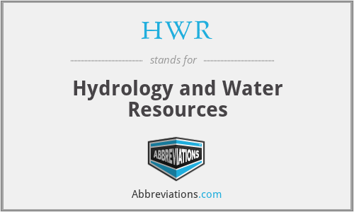 HWR - Hydrology and Water Resources