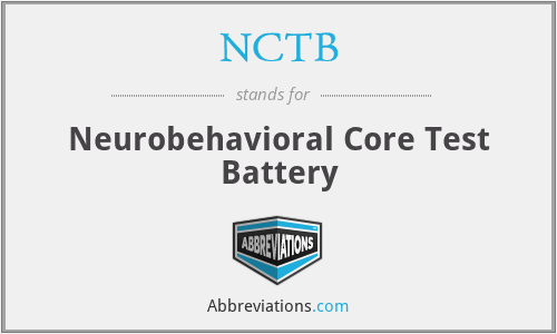 NCTB - Neurobehavioral Core Test Battery