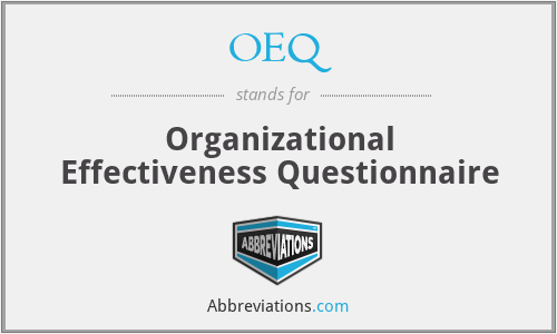 OEQ - Organizational Effectiveness Questionnaire