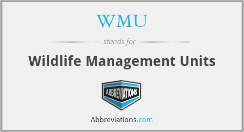 WMU - Wildlife Management Units