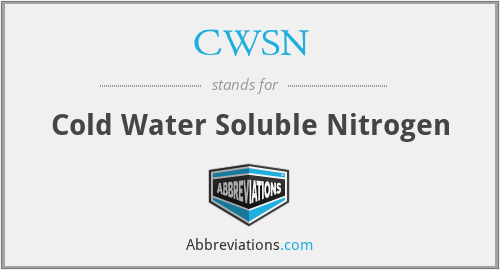 CWSN - Cold Water Soluble Nitrogen