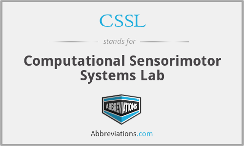 CSSL - Computational Sensorimotor Systems Lab