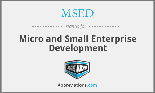MSED - Micro and Small Enterprise Development