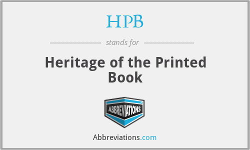 HPB - Heritage of the Printed Book